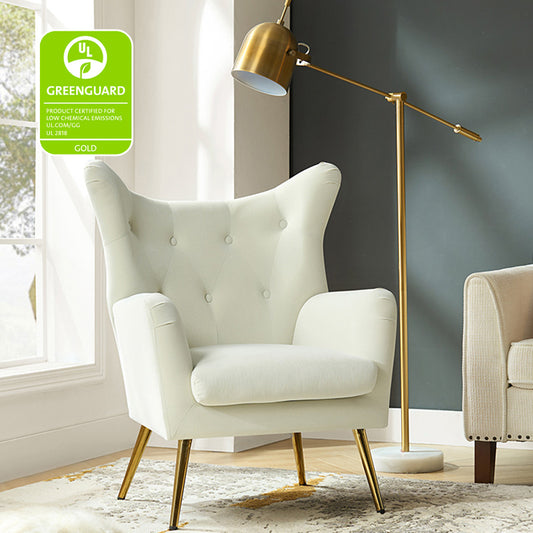 Isabelle Wingback Velvet Armchair