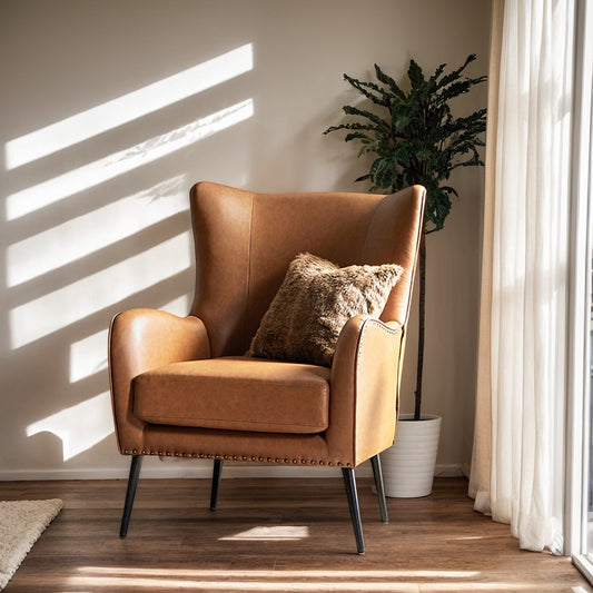 Shepherd Wingback Vegan Leather Armchair