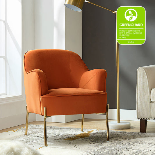 Marina 26" Wide Contemporary Velvet Armchair with Recessed Arms