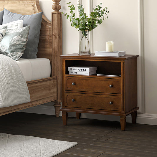 Gaspard 2 - Drawer Solid Wood Nightstand
