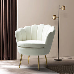 Evelia Velvet Scalloped Barrel Chair