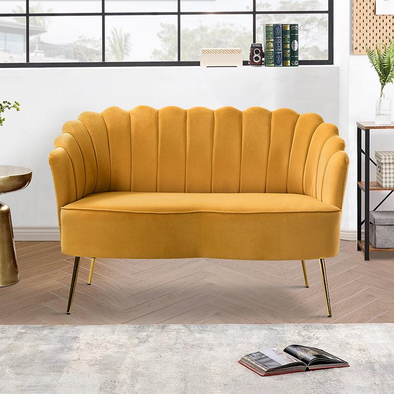 Mustard loveseat deals