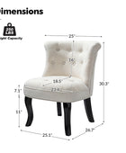 Jonnie Velvet Tufted Vanity Stool