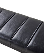 Mid-Century Modern 52.5" Tufted Faux Leather Bench