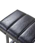 Mid-Century Modern 52.5" Tufted Faux Leather Bench