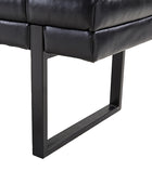 Mid-Century Modern 52.5" Tufted Faux Leather Bench