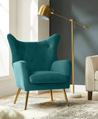 Isabelle Wingback Velvet Armchair