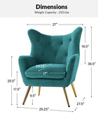 Isabelle Wingback Velvet Armchair