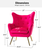 Isabelle Wingback Velvet Armchair