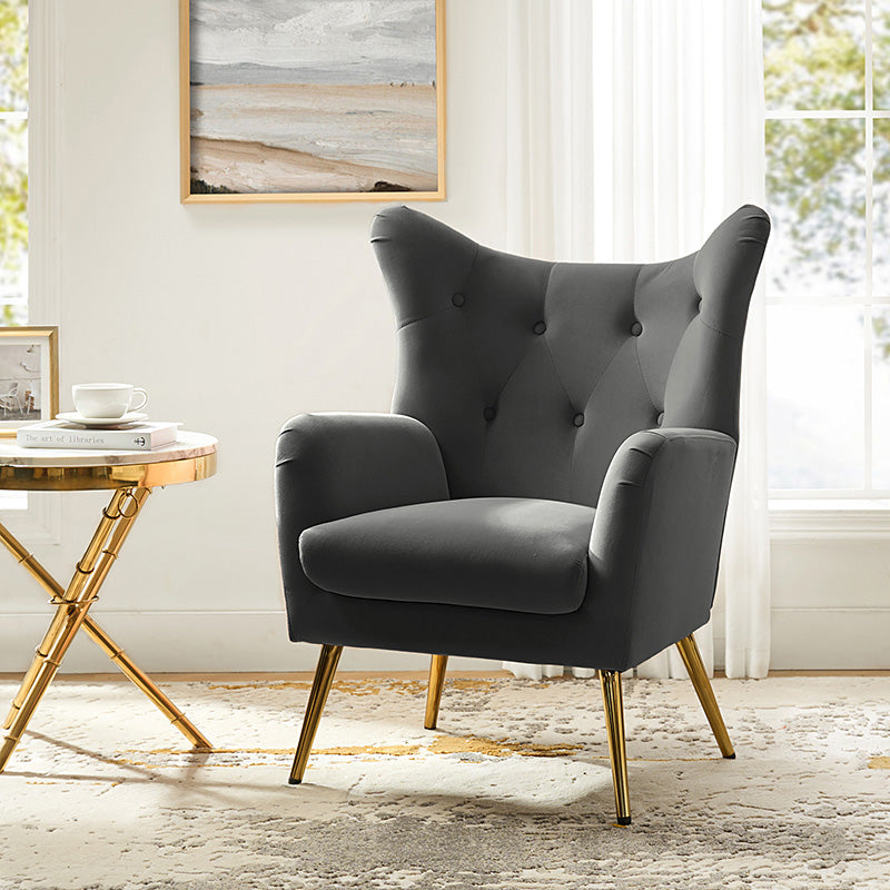 Isabelle Wingback Velvet Armchair