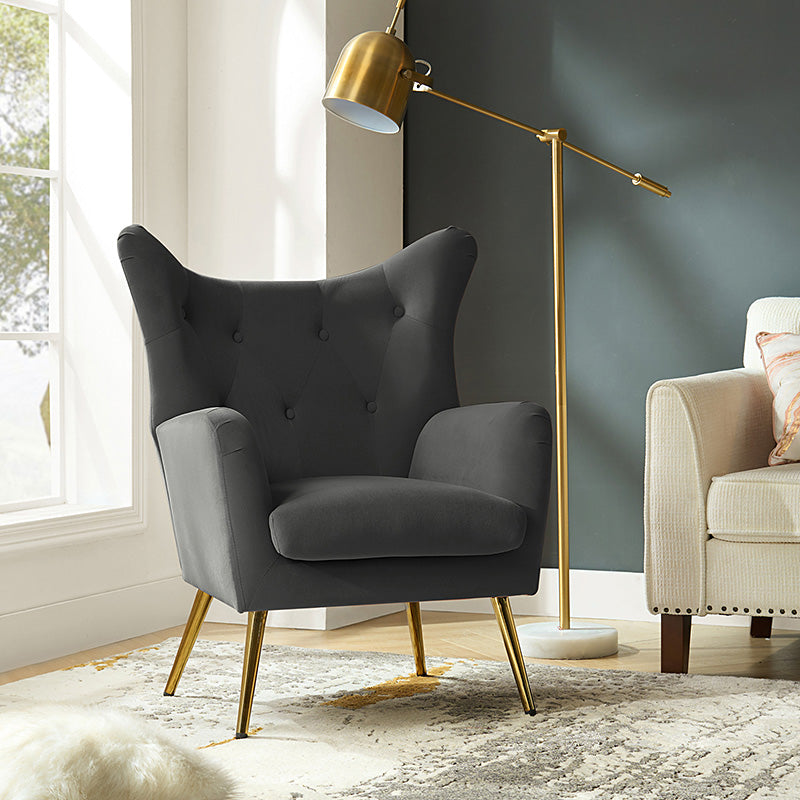 Isabelle Wingback Velvet Armchair