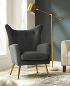 Isabelle Wingback Velvet Armchair