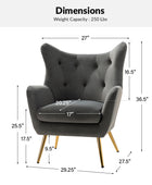 Isabelle Wingback Velvet Armchair