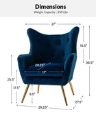 Isabelle Wingback Velvet Armchair