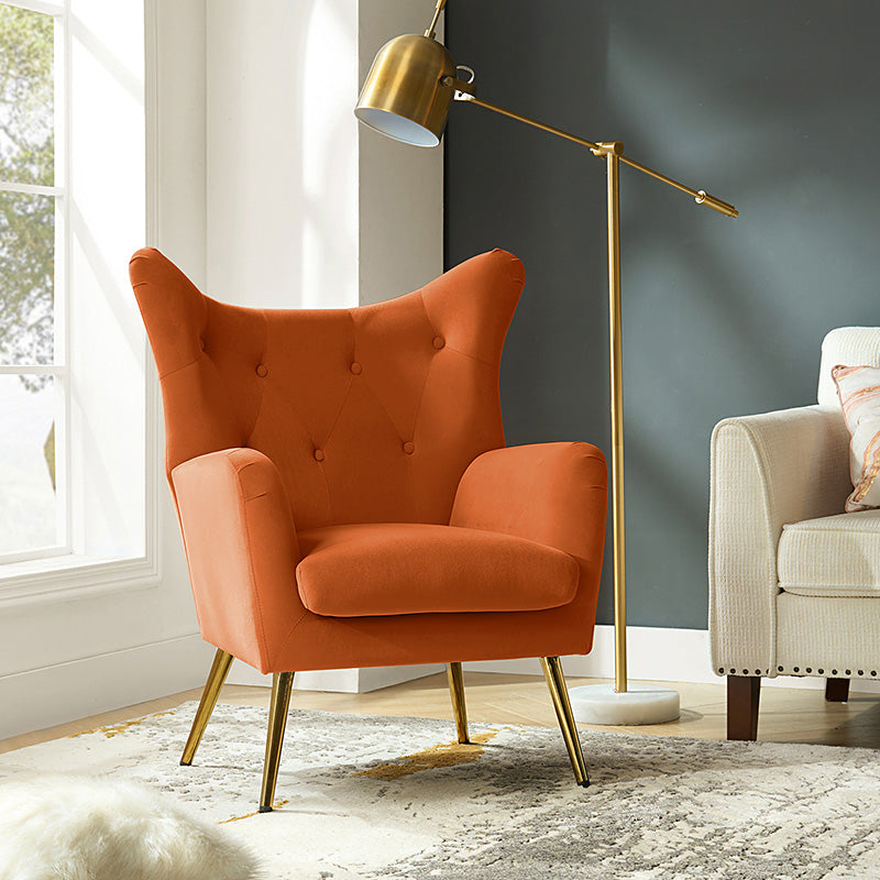 Isabelle Wingback Velvet Armchair