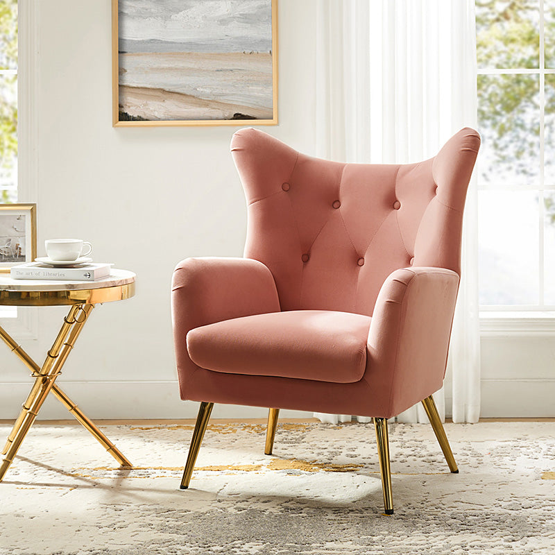 Isabelle Wingback Velvet Armchair