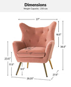 Isabelle Wingback Velvet Armchair