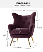 Isabelle Wingback Velvet Armchair