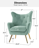 Isabelle Wingback Velvet Armchair