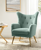 Isabelle Wingback Velvet Armchair