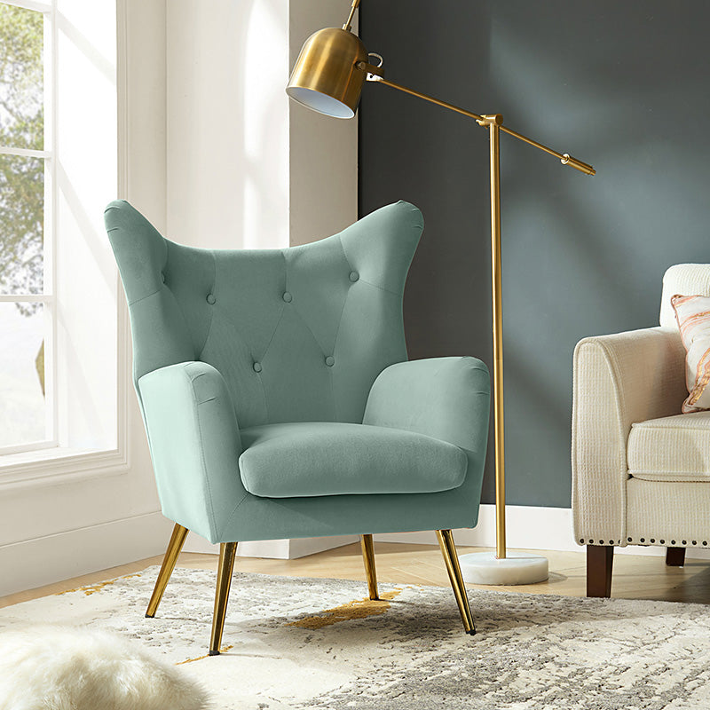 Isabelle Wingback Velvet Armchair