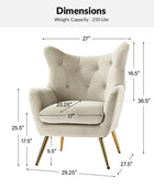 Isabelle Wingback Velvet Armchair