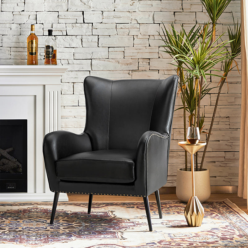 Shepherd Wingback Vegan Leather Armchair