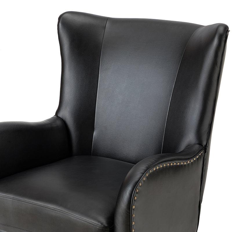 Shepherd Wingback Vegan Leather Armchair - Hulala Home