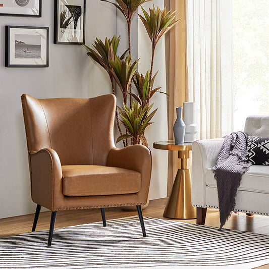 Shepherd Wingback Vegan Leather Armchair