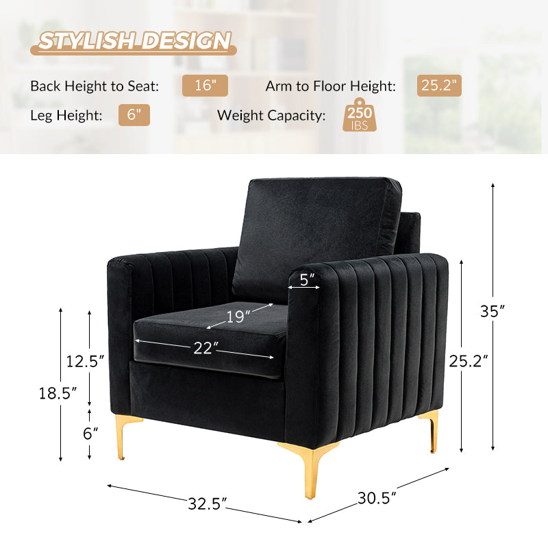 Didyme Velvet Club Armchair