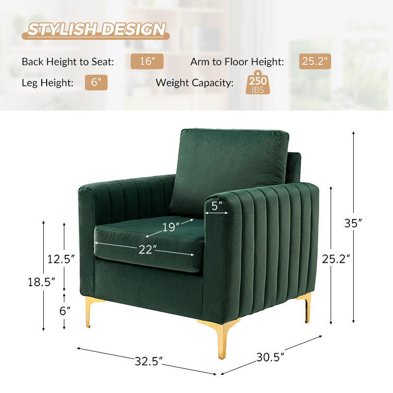 Didyme Velvet Club Armchair