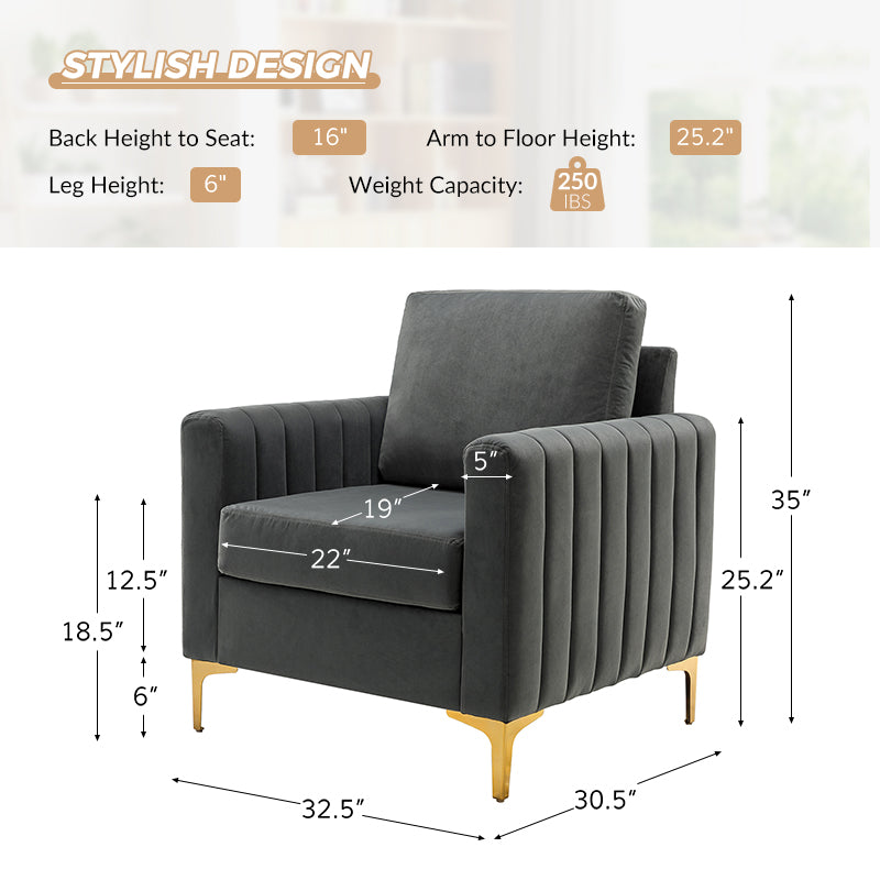 Didyme Velvet Club Armchair