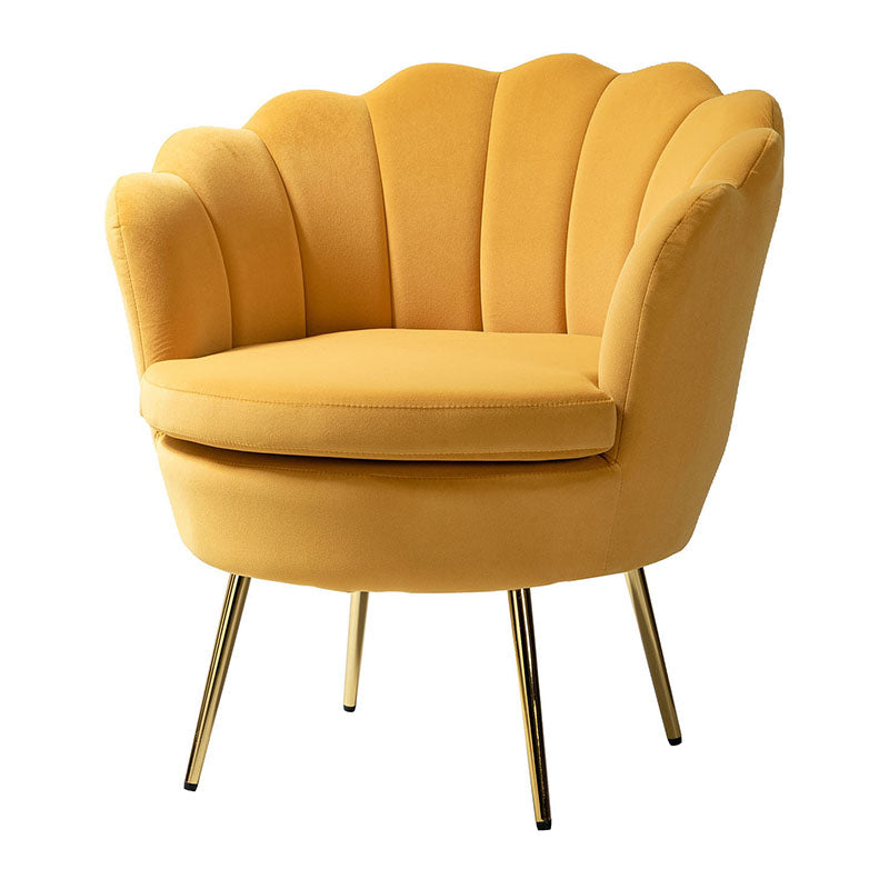 Evelia Velvet Scalloped Barrel Chair