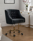 Penelope Velvet Tufted Office Chair