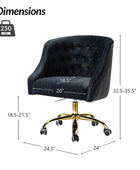 Penelope Velvet Tufted Office Chair