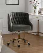 Penelope Velvet Tufted Office Chair