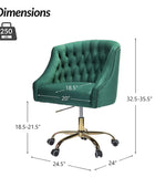 Penelope Velvet Tufted Office Chair