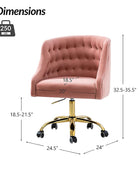 Penelope Velvet Tufted Office Chair