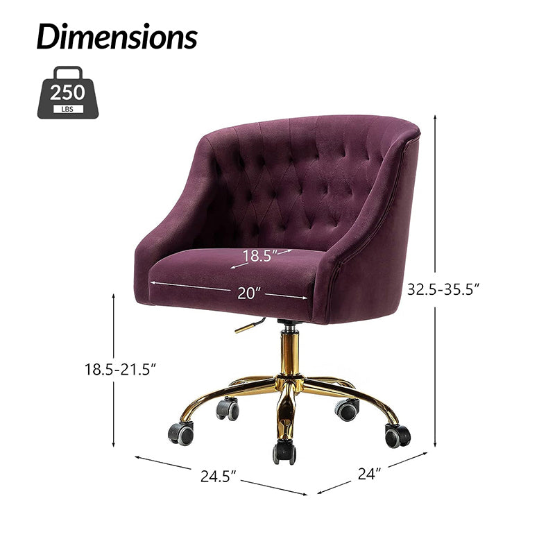 Penelope Velvet Tufted Office Chair