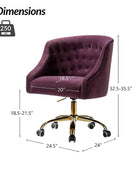 Penelope Velvet Tufted Office Chair