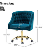 Penelope Velvet Tufted Office Chair