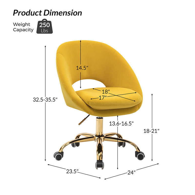 Ramona Velvet Upholstered Office Chair