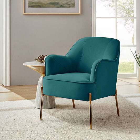 Marina 26" Wide Contemporary Velvet Armchair with Recessed Arms