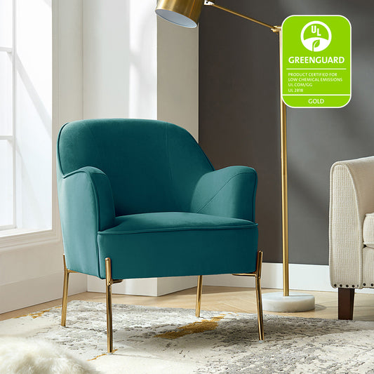 Marina 26" Wide Contemporary Velvet Armchair with Recessed Arms