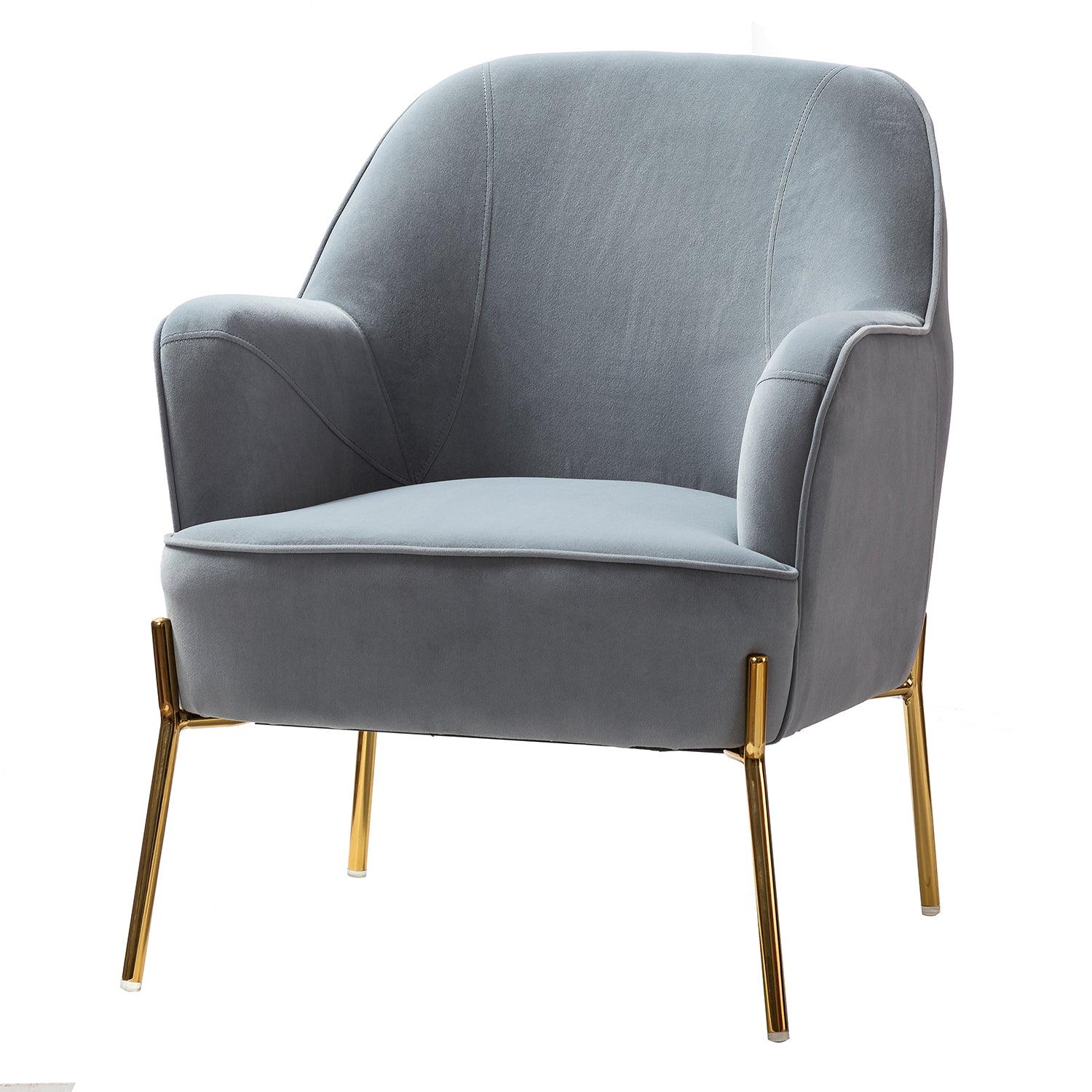 Marina 26" Wide Contemporary Velvet Armchair with Recessed Arms