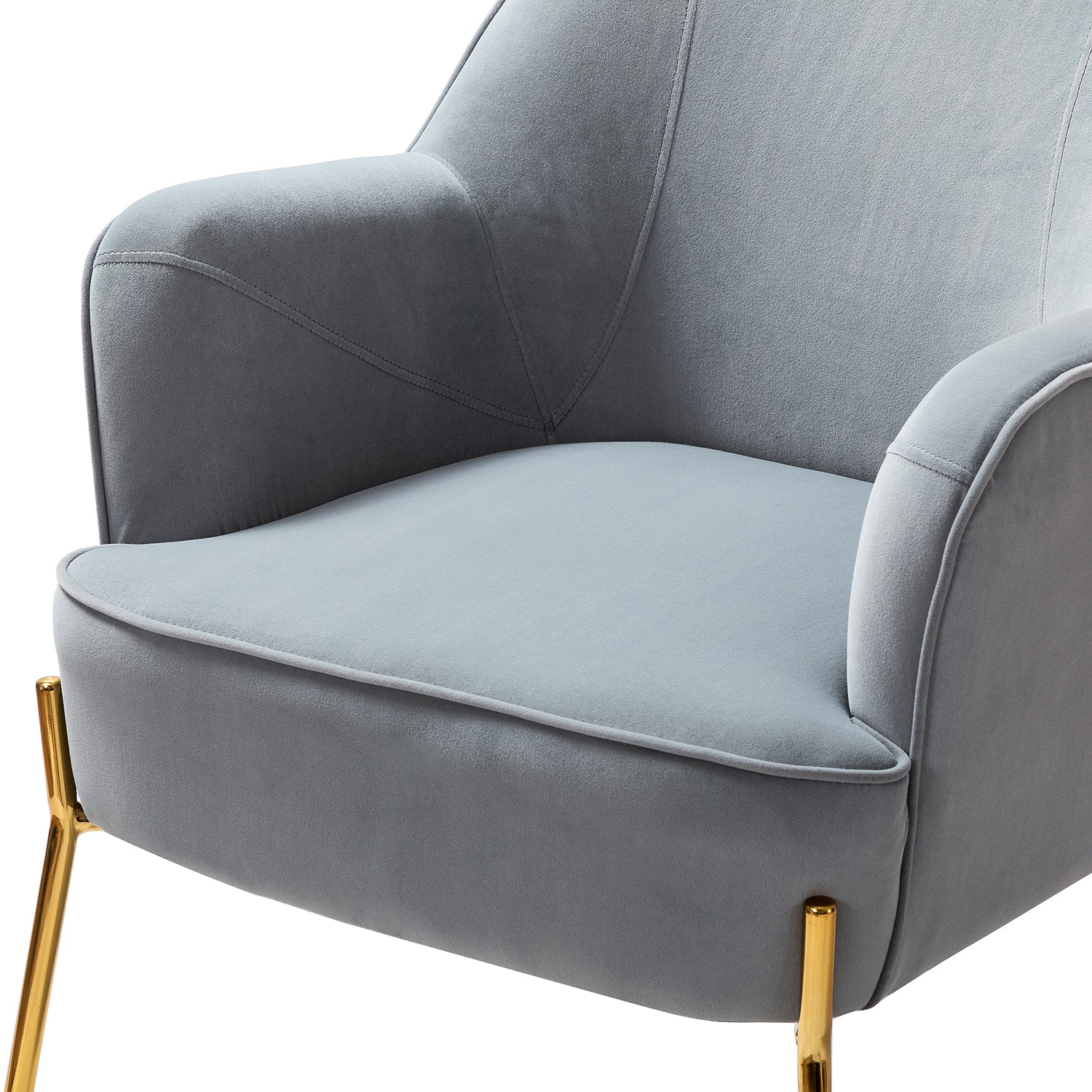 Marina 26" Wide Contemporary Velvet Armchair with Recessed Arms