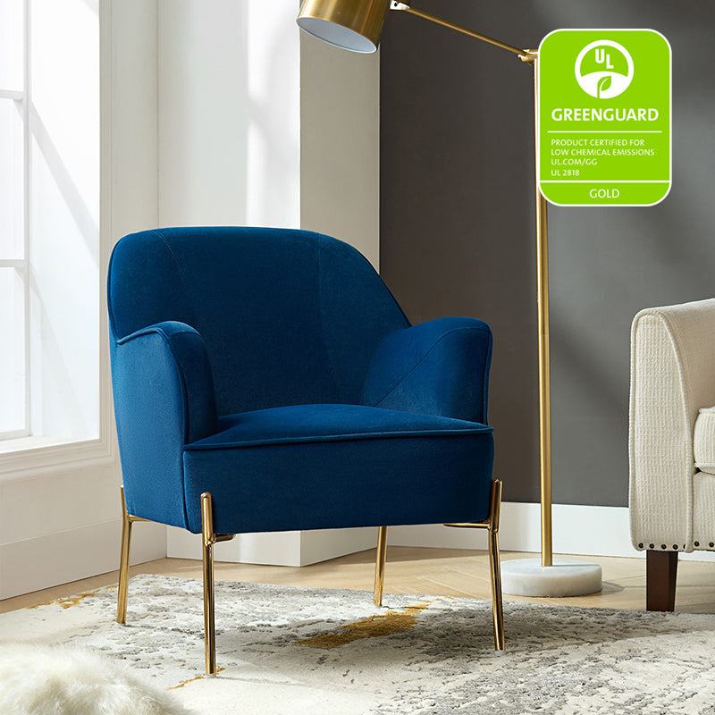 Marina 26" Wide Contemporary Velvet Armchair with Recessed Arms