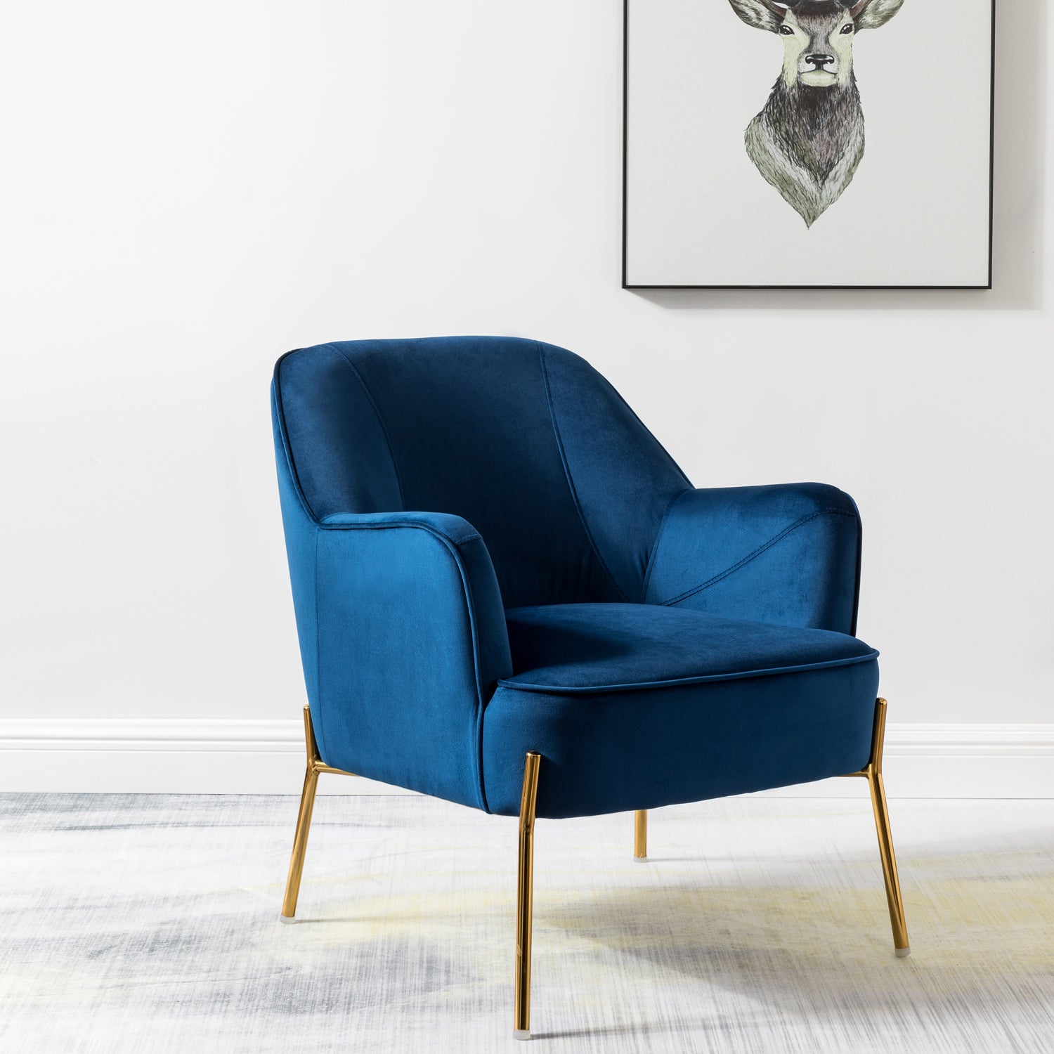 Marina 26" Wide Contemporary Velvet Armchair with Recessed Arms