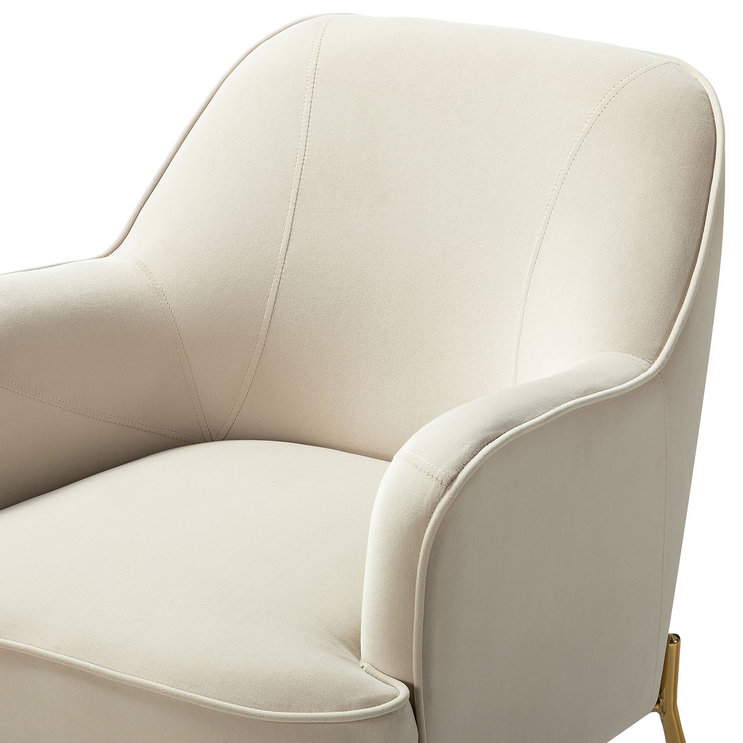 Marina 26" Wide Contemporary Velvet Armchair with Recessed Arms