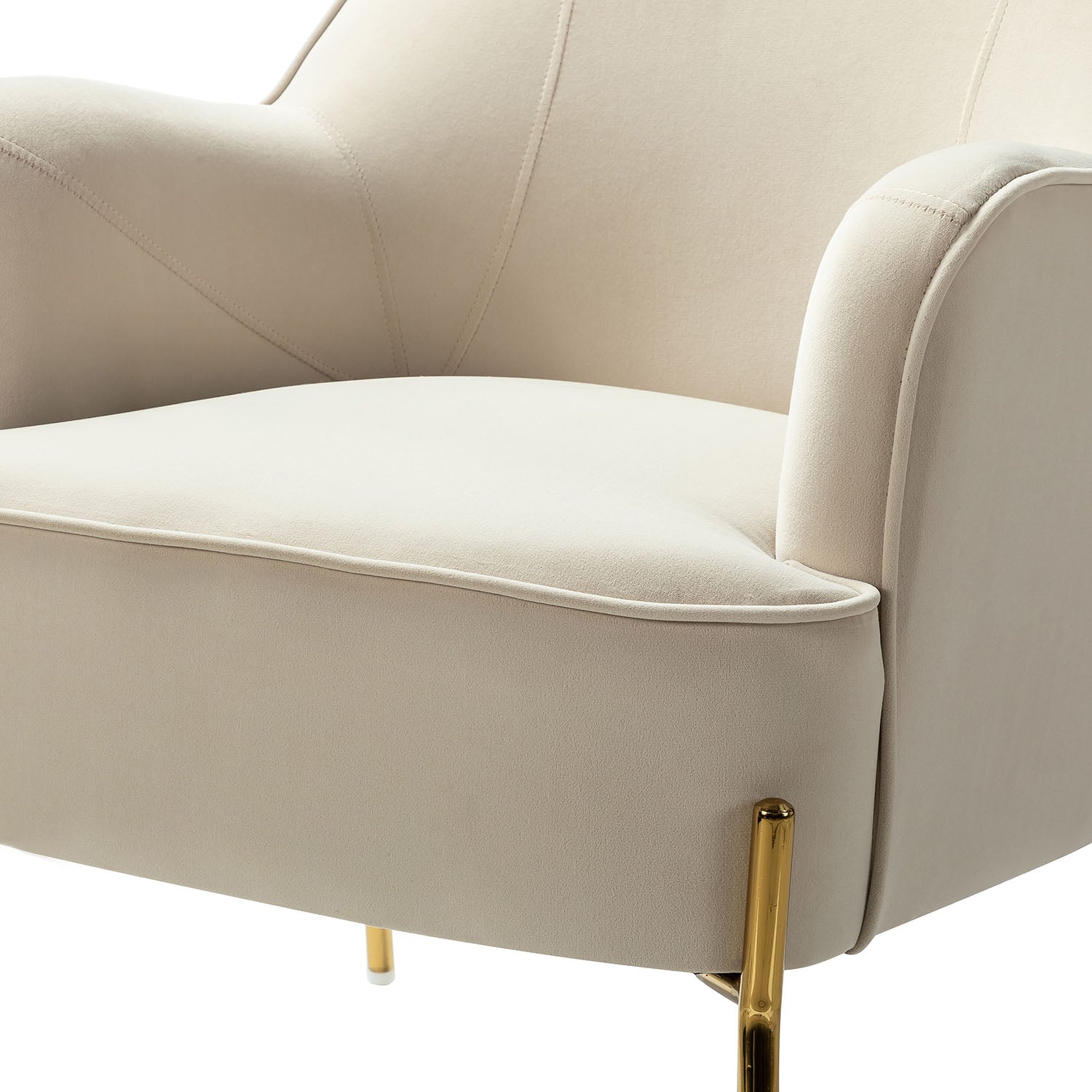 Marina 26" Wide Contemporary Velvet Armchair with Recessed Arms